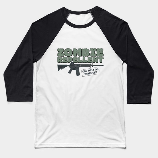 Zombie Repellent Baseball T-Shirt by MortemPosts